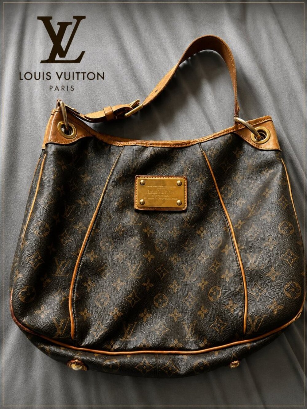 Authentic Louis Vuitton Galliera PM Monogram Shoulder Hobo Bag M56382